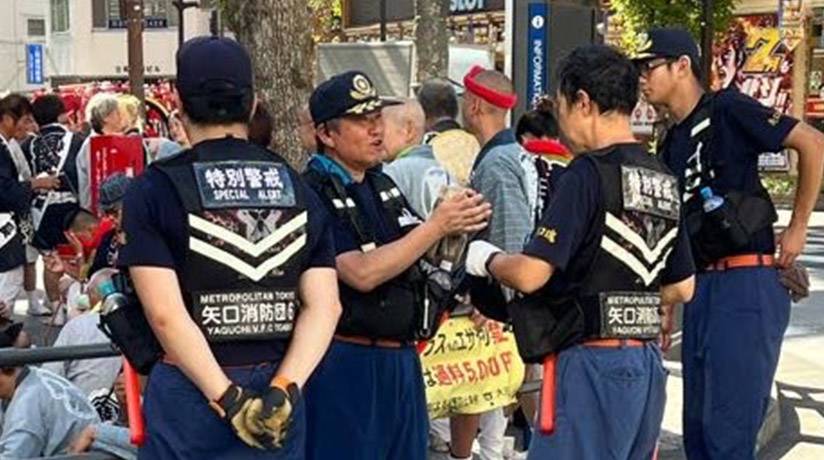 東京都大田区 矢口消防団 定期訓練 地域イベントの警戒
