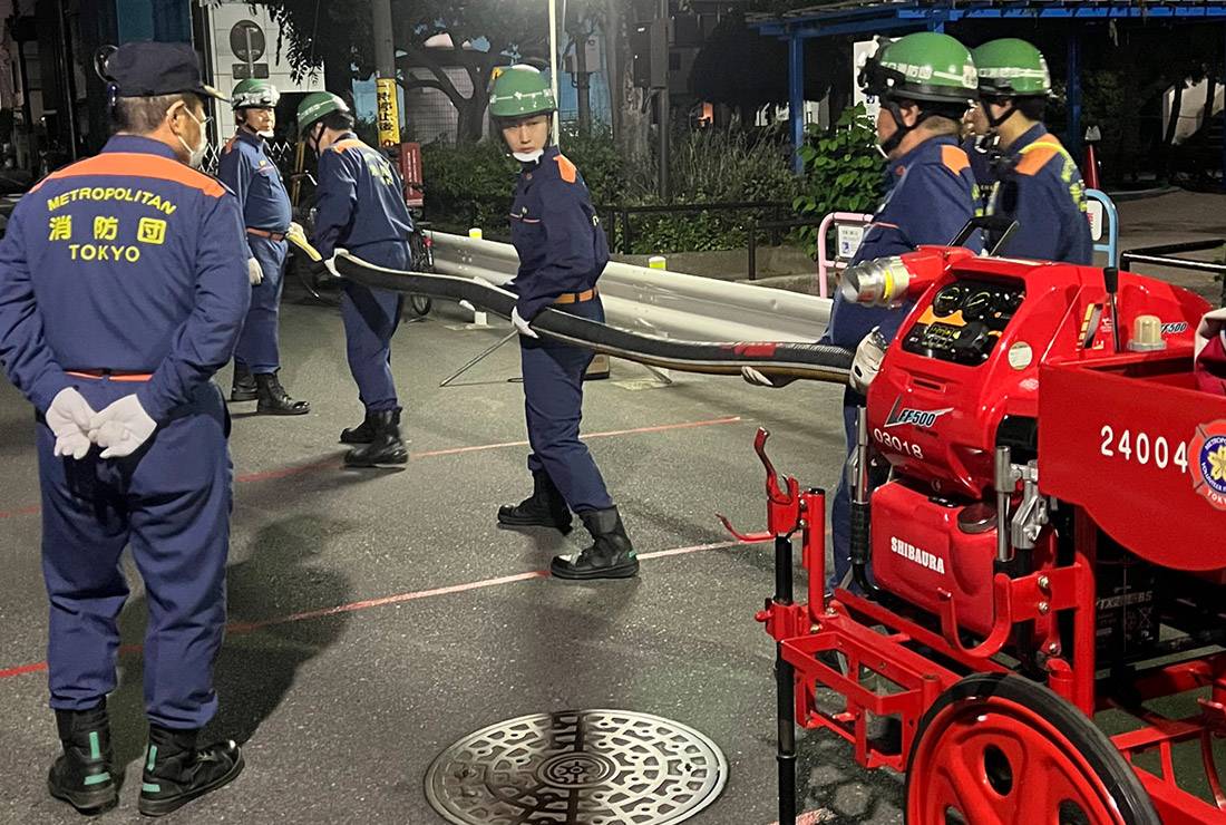 東京都大田区 矢口消防団 消火活動