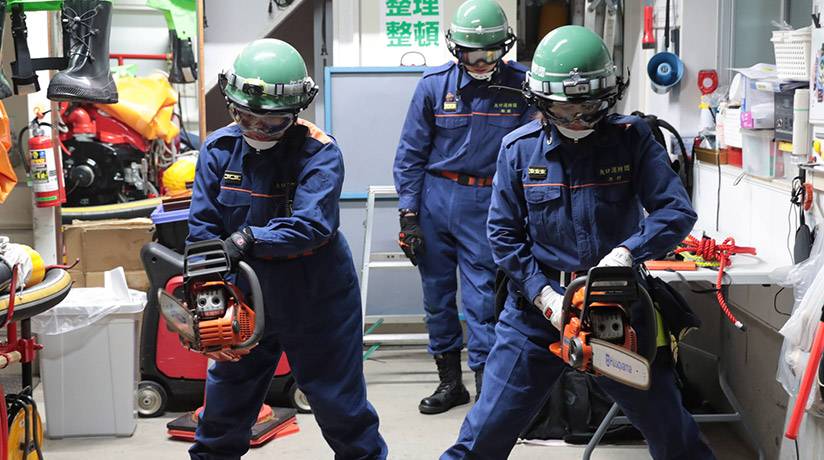東京都大田区 矢口消防団 定期訓練 救助資機材取扱訓練