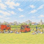 管轄内の小学校で「はたらく消防写生会」のお手伝いを行いました